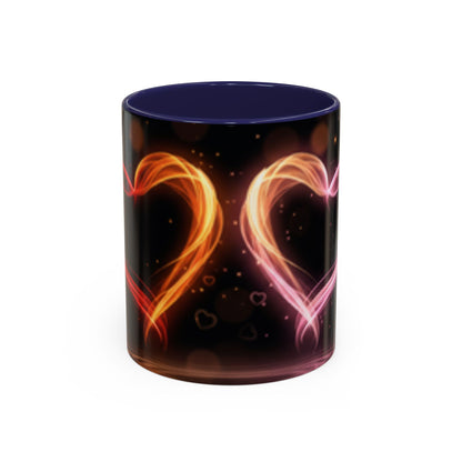 Neon Heart Accent Coffee Mug – Romantic Glow 11/15oz US