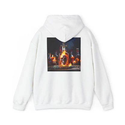 Detail of the kangaroo pouch pocket on Skull Potion Bottle Hoodie - Witchy Gothic Spellcraft Sweatshirt perfect for hand warming.