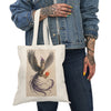 Natural Tote Bag with Enchanting Phoenix Design, Eco-Friendly Bag, Gift for Nature Lovers, Summer, Travel, Shopping, Festivals