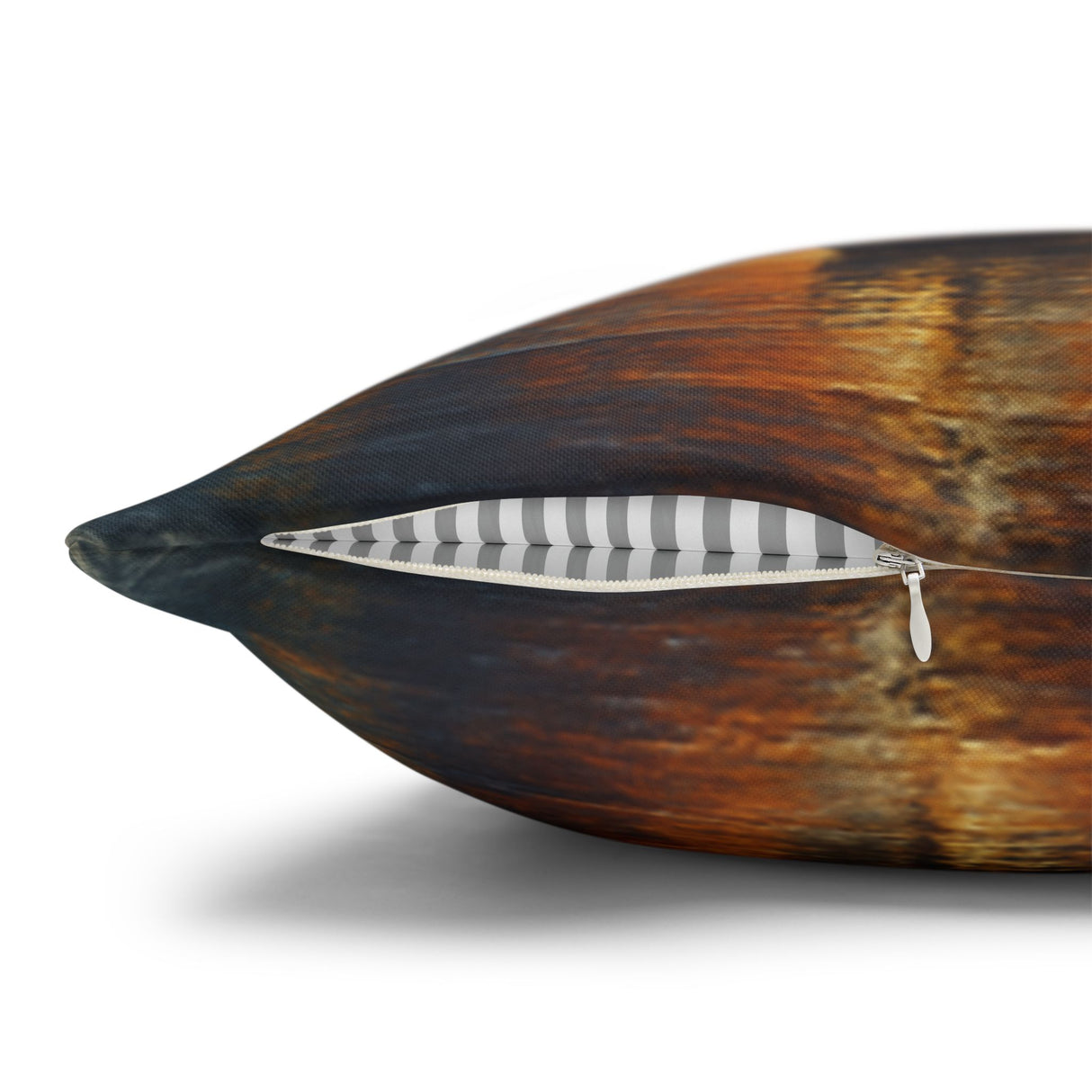 Tag showing care instructions for the Sailboat Sunset Decorative Pillow - Nautical Dreamscape Square Cushion 16" × 16", emphasizing easy maintenance.