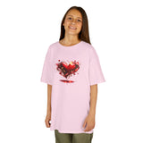 Red Heart Splash Graphic Tee  — Kids T‑Shirt