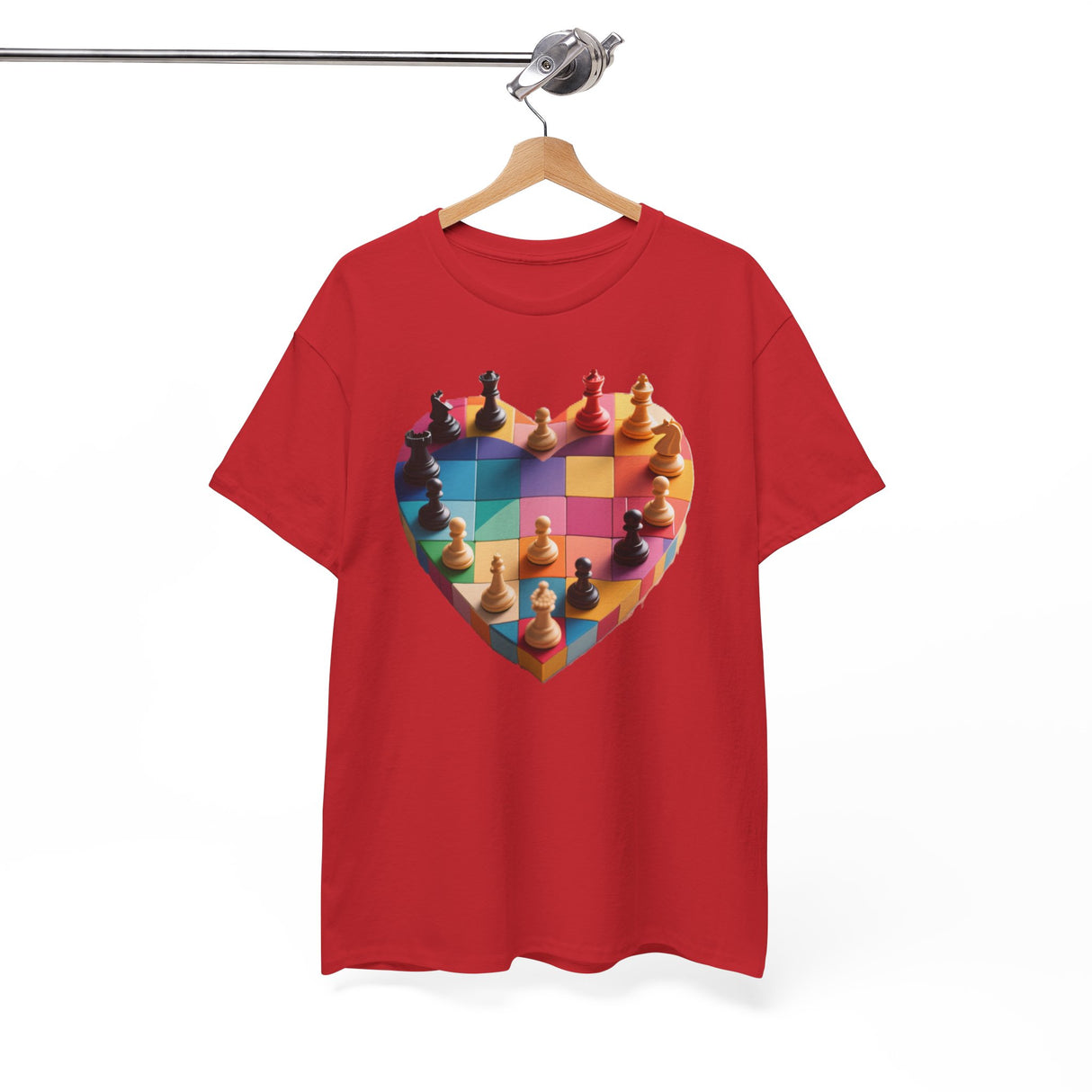 Person relaxing at home while wearing the Chess Heart T‑Shirt in comfort.