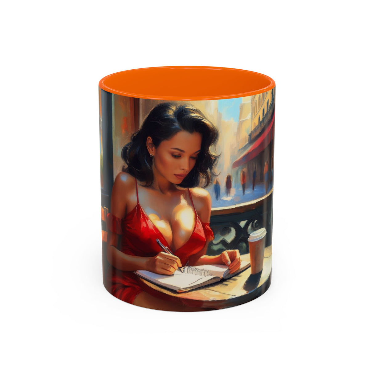 Parisian Dream Coffee Mug - 11oz beside a decorative dish, highlighting its elegant style.