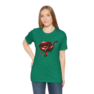 Red Lip Design Unisex Jersey Tee | Casual Wear, Trendy Shirt, Gift for Her, Summer Style, Statement Top
