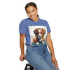 Puppy Stylish Women T-Shirt, Retro Fashion Tee, Stylish Casual Wear, Gift for Her, Trendy T-Shirt for Events