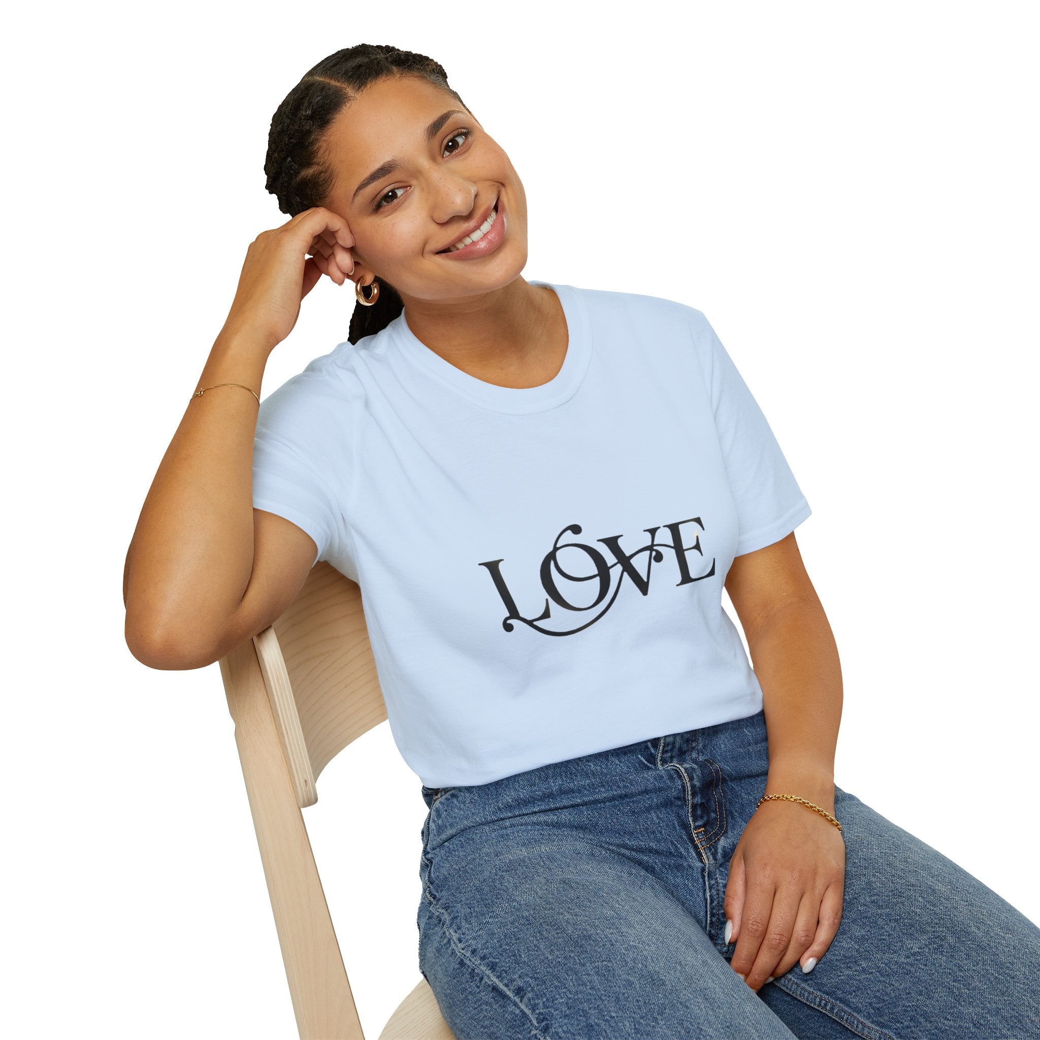 Love Script T-Shirt Elegant Black