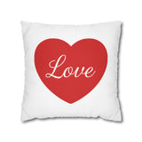 Love Heart Pillowcase — Square Decorative Throw Pillow Cover