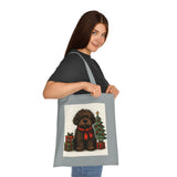 Versatile Christmas Dog Tote Bag with a festive design, perfect for holiday outings.
