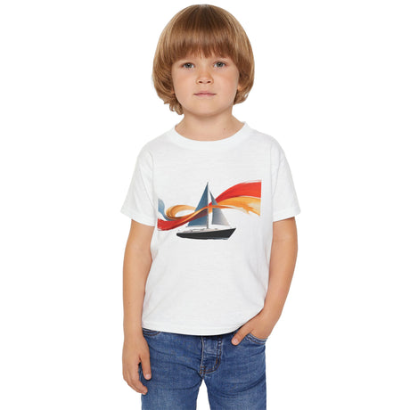 Sailboat Waves Toddler T-Shirt — Colorful Nautical Boat Graphic US