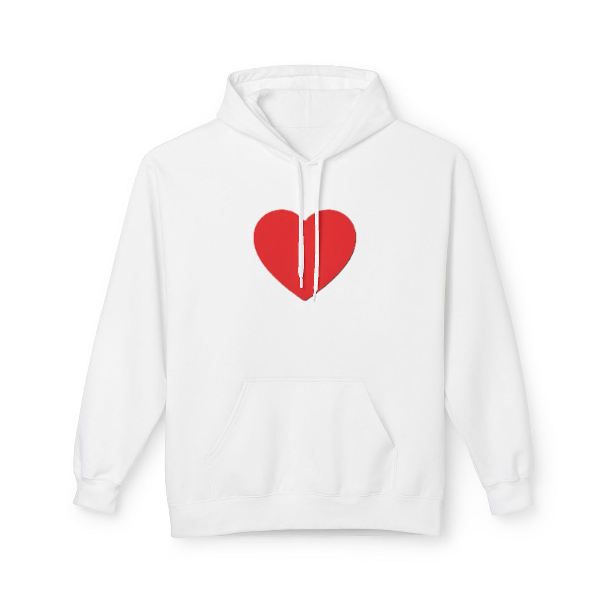 Heart Split Hoodie — Minimal Red Broken Heart Pullover