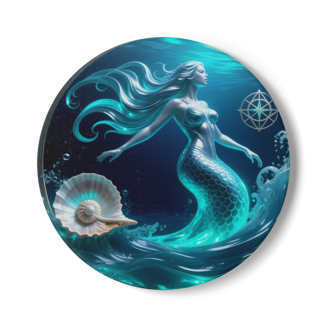 Mermaid Ceramic Coaster – Ocean Fantasy Drink Coaster