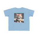 Close up of the Adorable Kitten Toddler Tee detailing the soft fabric and charming cat graphic for kids.
