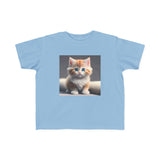 Close up of the Adorable Kitten Toddler Tee detailing the soft fabric and charming cat graphic for kids.