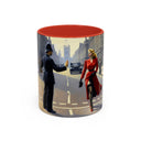 Vintage Glamour Accent Coffee Mug in hand, demonstrating its comfortable C-shaped handle.