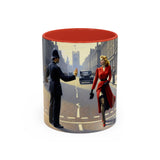 Vintage Glamour Accent Coffee Mug in hand, demonstrating its comfortable C-shaped handle.