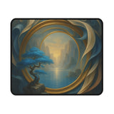 Seasons & Storms Gaming Mouse Pad featuring ship and autumn forest artwork with a non-slip durable surface, perfect for gaming or work.