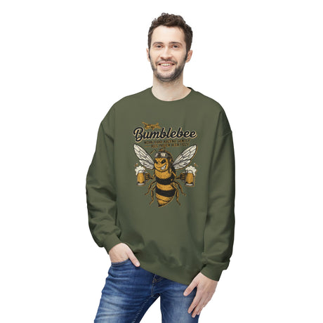 Bumblebee Beer Crewneck Sweatshirt — Playful Bee Graphic Sweatshirt for Beer Lovers US