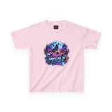 Retro 'Night Wolf' Neon Synthwave Graphic Tee —  Kids T‑Shirt