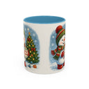 A happy family enjoying hot cocoa with the Christmas Snowman Coffee Mug, creating warm holiday moments.