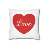 Love Heart Pillowcase — Square Decorative Throw Pillow Cover