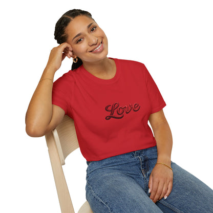 Love Script T-Shirt Elegant Black Typography