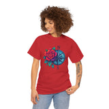 Stylish and casual look with the Compass Rose Tee — Red Rose Nautical Compass Graphic T-Shirt, ideal for all occasions.
