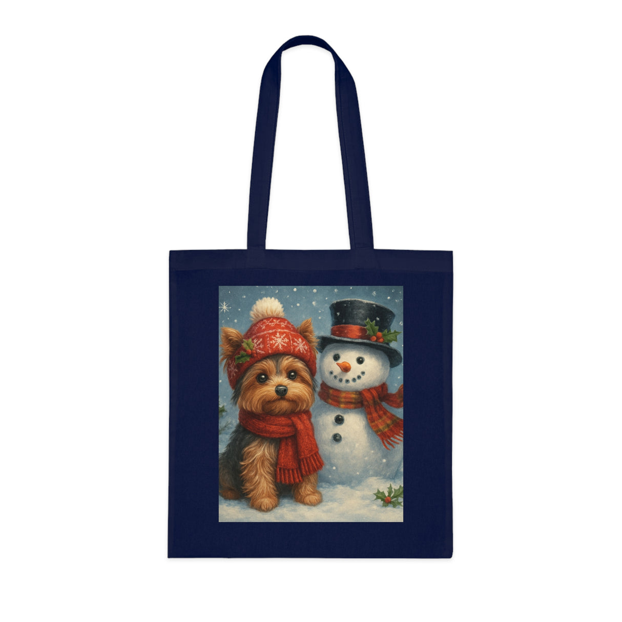 Fun holiday Christmas Snowman Tote Bag perfect for showcasing your festive spirit.
