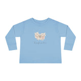 Transformation Pastel Butterfly Graphic Kids Shirt  —Toddler Long Sleeve Tee