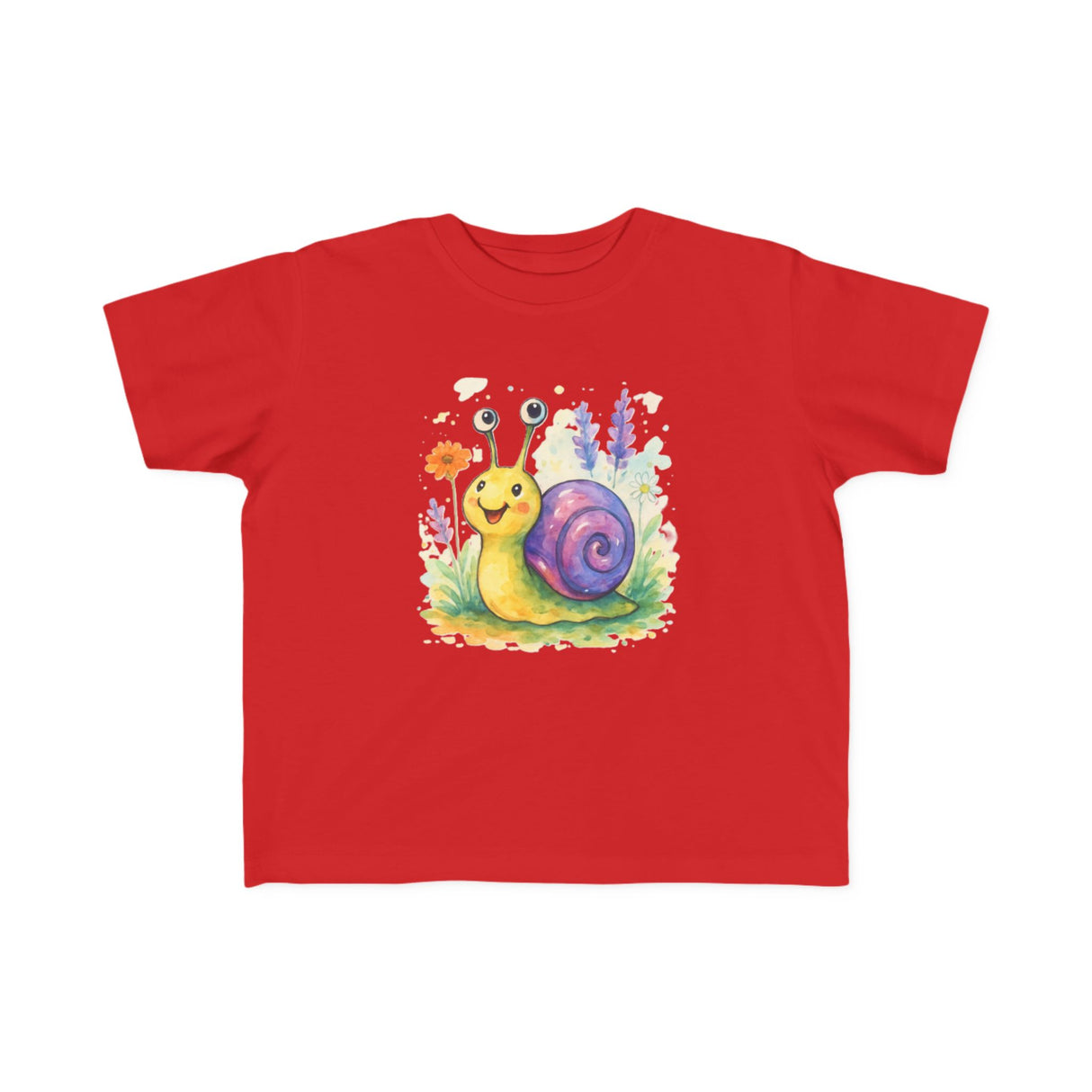 Cute Snail Toddler T-Shirt - Fun and Colorful Jersey Tee for Kids featuring easy movement.
