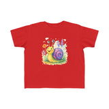 Cute Snail Toddler T-Shirt - Fun and Colorful Jersey Tee for Kids featuring easy movement.