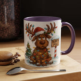 Delightful Christmas Reindeer Coffee Mug with charm and whimsy, perfect for holiday season drinking.