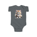 Cute Cat Infant Bodysuit - Adorable Jersey Onesie for Baby, featuring breathable and soft fabric great for baby's sensitive skin.