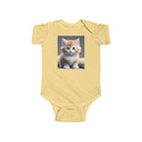 Cute Cat Infant Bodysuit - Adorable Jersey Onesie for Baby, showcasing a playful and cozy design for infants.