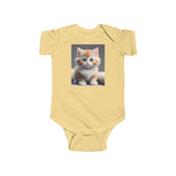 Cute Cat Infant Bodysuit - Adorable Jersey Onesie for Baby, showcasing a playful and cozy design for infants.