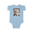 Cute Cat Infant Bodysuit - Adorable Jersey Onesie for Baby, perfect gift for new parents and baby showers with its charming cat theme.