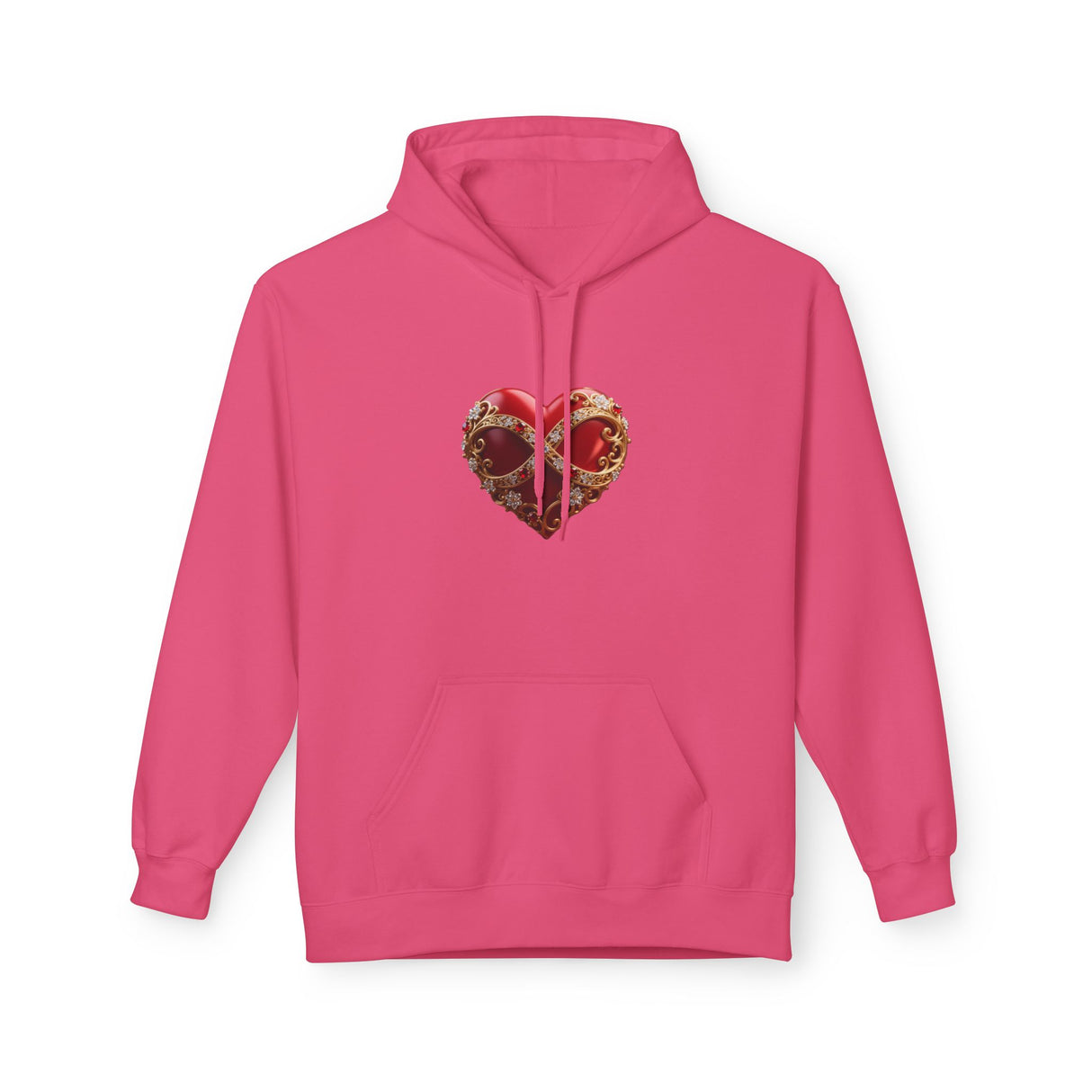 Rose Heart Hoodie — Vintage Floral Heart Graphic Pullover
