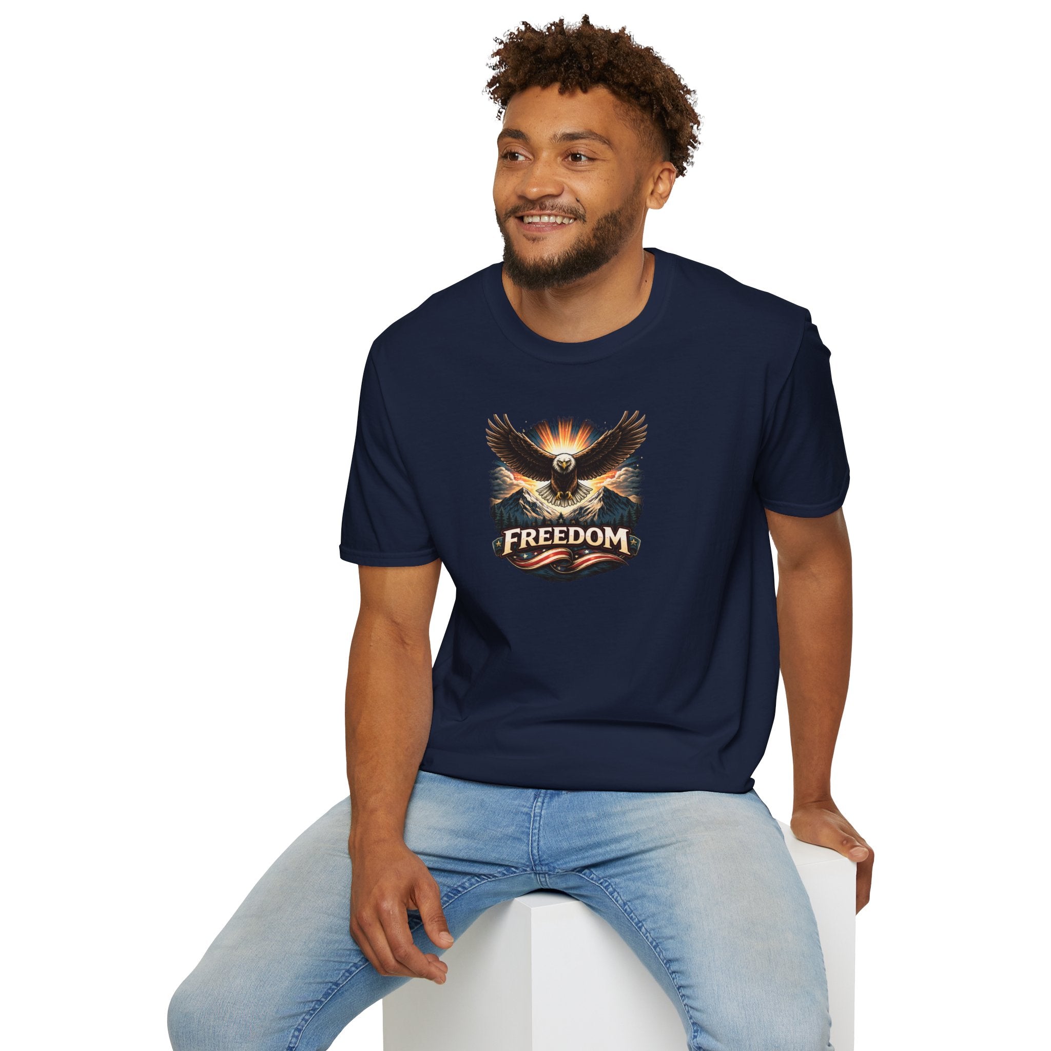  Freedom Eagle T-Shirt featuring a bold eagle graphic and the word &