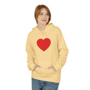 Heart Split Hoodie — Minimal Red Broken Heart Pullover