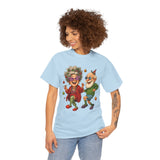 Bright and colorful Dancing Seniors Illustration T‑Shirt featuring a joyful dance between seniors.