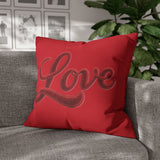 Love Script Pillowcase — Red Decorative Throw Pillow Cover