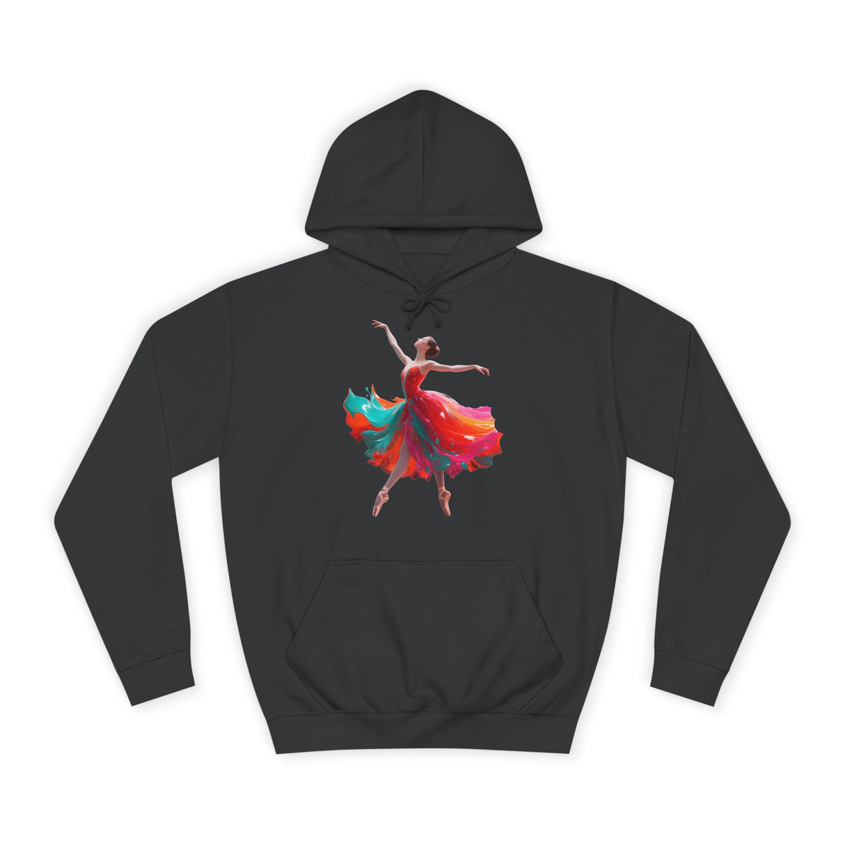 Creative lifestyle shot of Ballet Dancer Art Hoodie, highlighting its stylish and cozy fit for dancers.