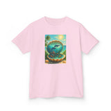 Kids Tee — Ocean Pearl Dolphin Shell Beach Graphic featuring a bright and colorful design perfect for seaside fun.