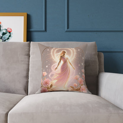 Angel Light Decorative Pillow — Ethereal Goddess Floral Throw Cushion   16" × 16" US