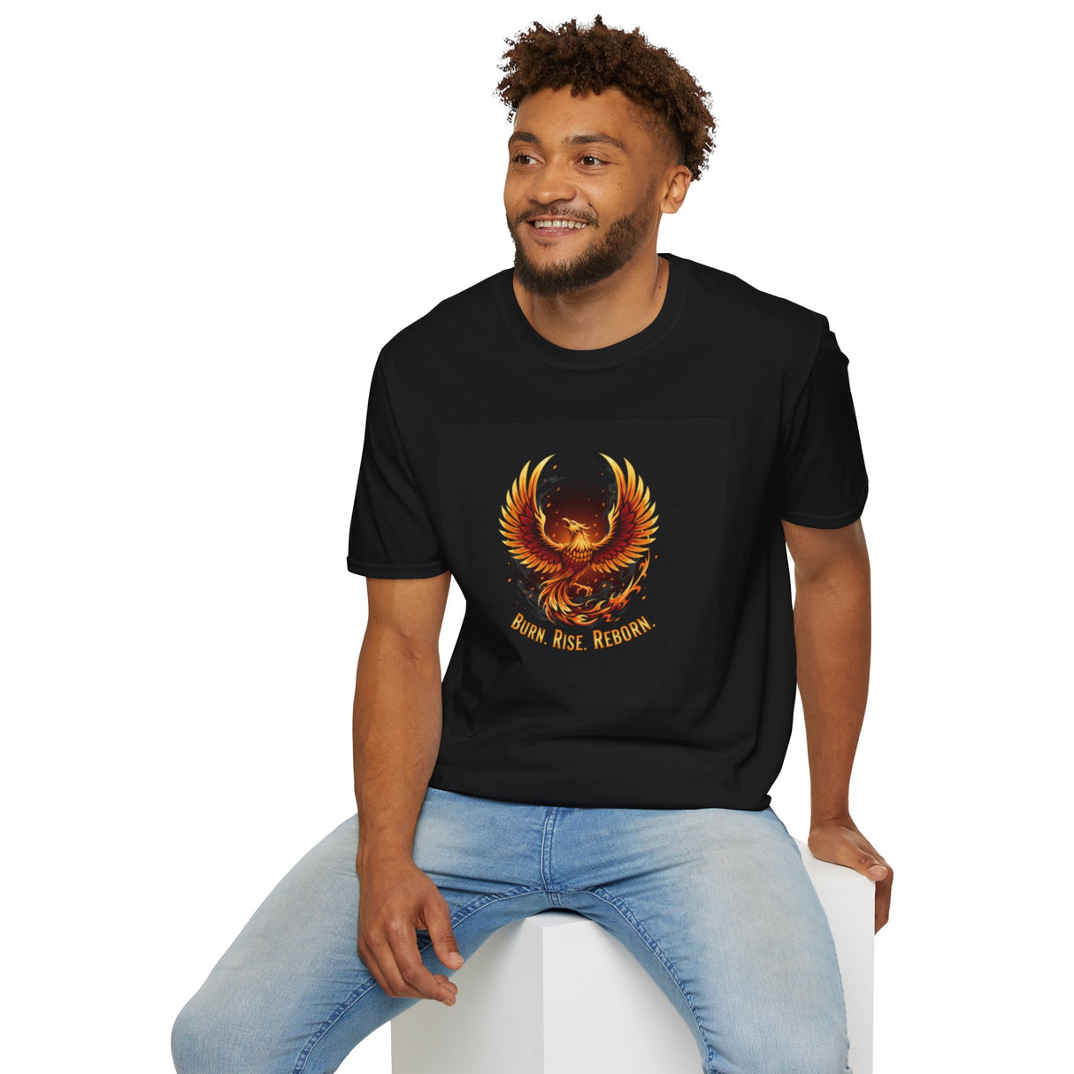 Phoenix Graphic T-Shirt — 'Burn, Rise, Reborn' Flame Revival Tee