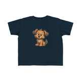 Cute Puppy Toddler T-Shirt showcasing the vibrant design suitable for casual wear.