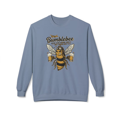Bumblebee Beer Crewneck Sweatshirt — Playful Bee Graphic Sweatshirt for Beer Lovers US