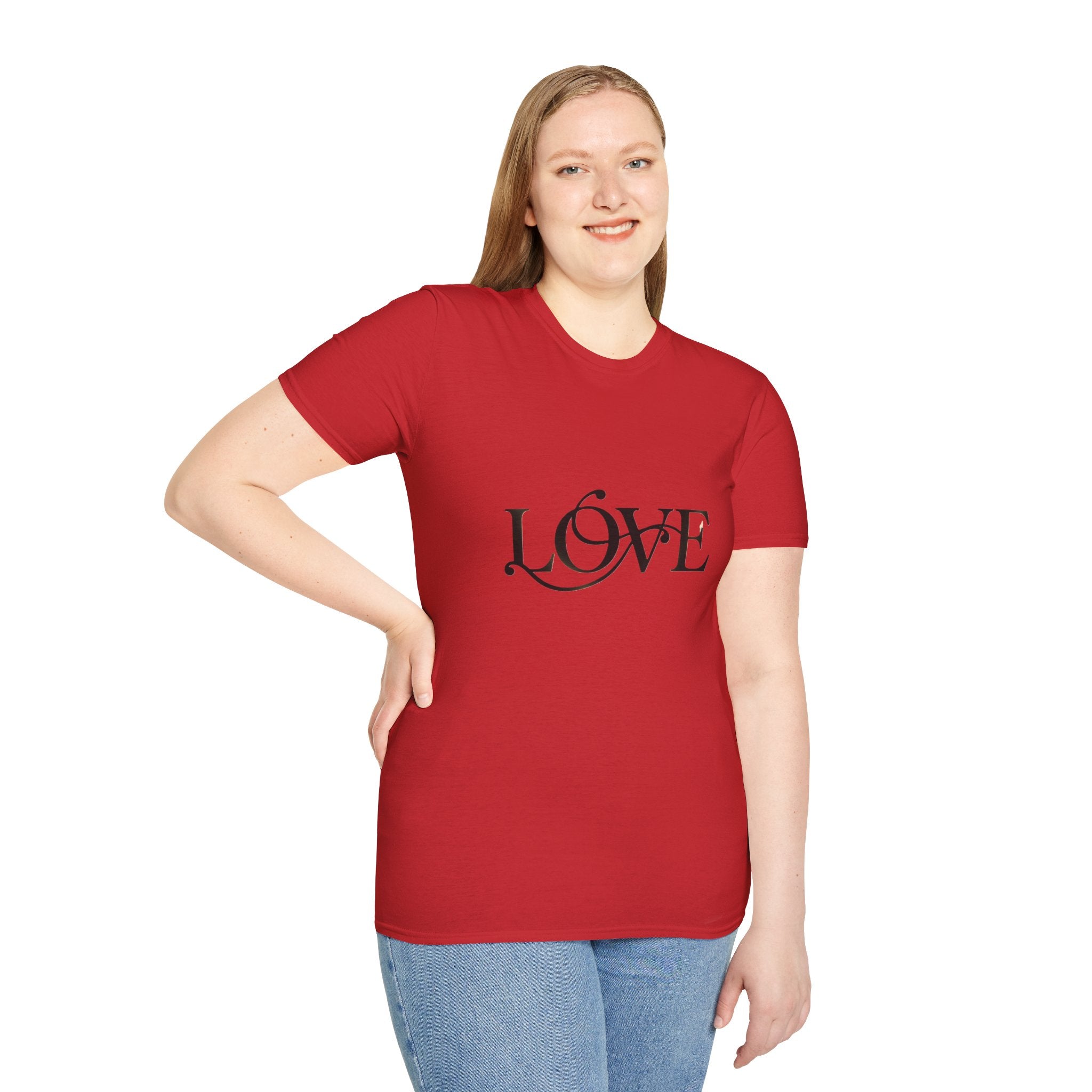 Love Script T-Shirt Elegant Black