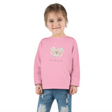 Transformation Pastel Butterfly Graphic Kids Shirt  —Toddler Long Sleeve Tee