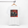 Detailed view of the ribbed knit collar on the Retro Glamour Classic Tee For Him for added comfort and style.