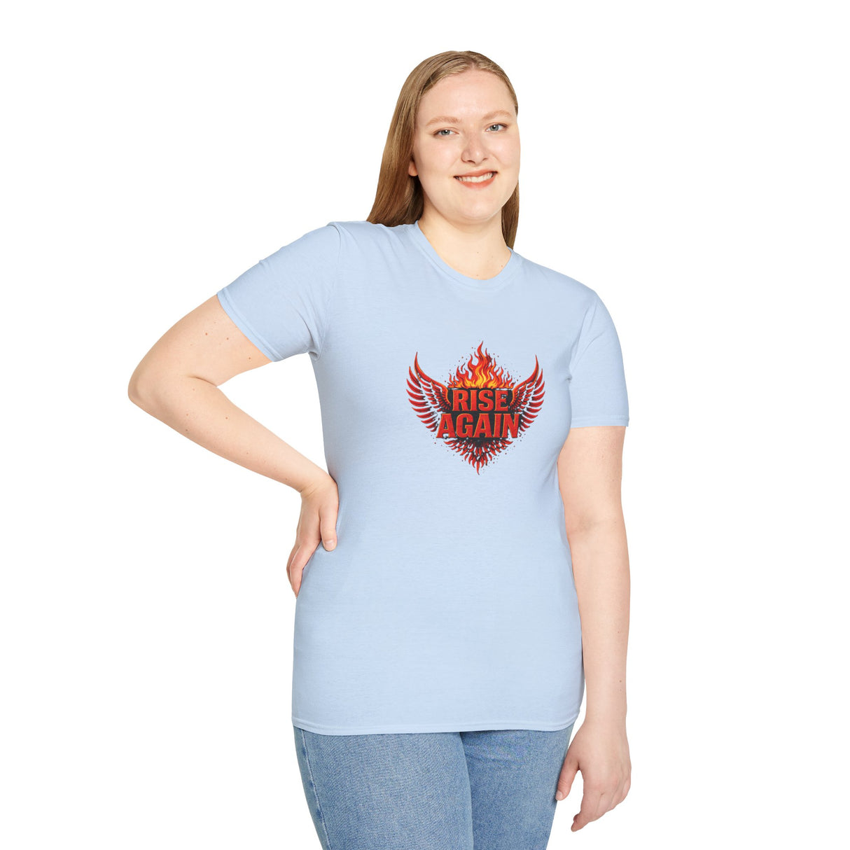 Rise Again Phoenix T-Shirt — Flaming Wings Motivational Tee